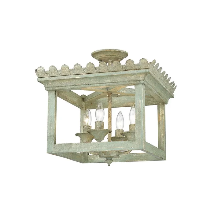 Golden Lighting 0838-SF VS Finley Semi-Flush in Vintage Sage