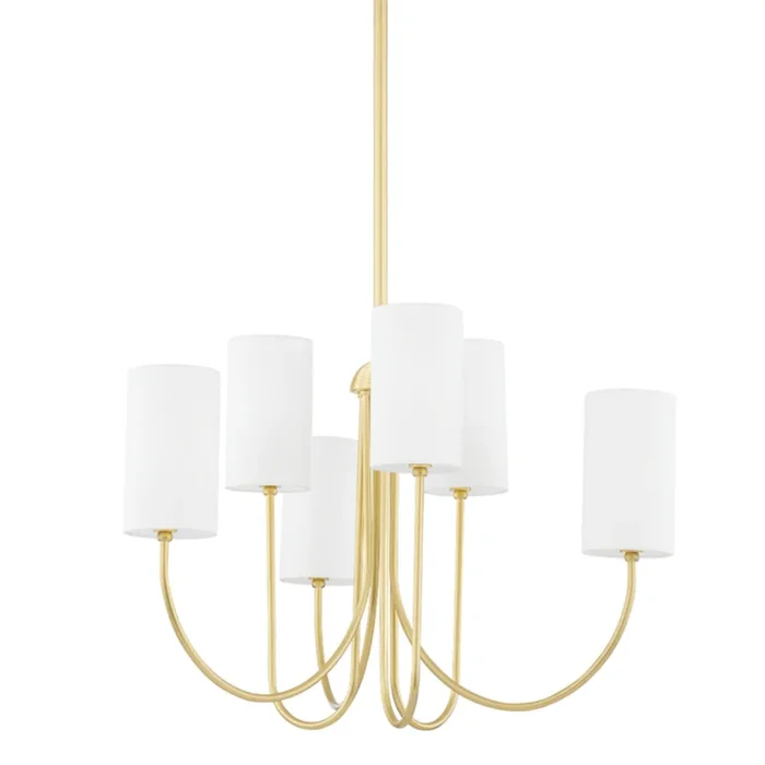 Harlem 6-Light Chandelier in Aged Brass 27.5L x 27.5W x 21.75H6828-AGB