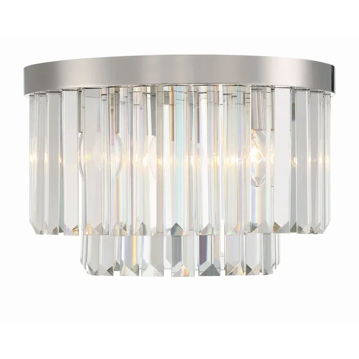 Hayes 4 Light Polished Nickel Flush Mount Faceted Crystal 16″W x 10.25″H x 16″DHAY-1400-PN