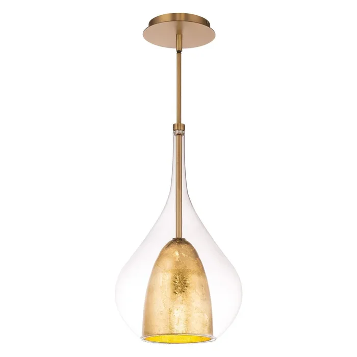 Helios 18in LED Mini Pendant 3000K in Aged Brass GoldPD-74318-AB/GL
