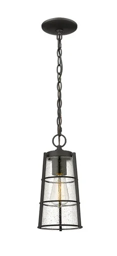 Helix One Light Outdoor Chain Mount Ceiling Fixture (591CHM-BK)