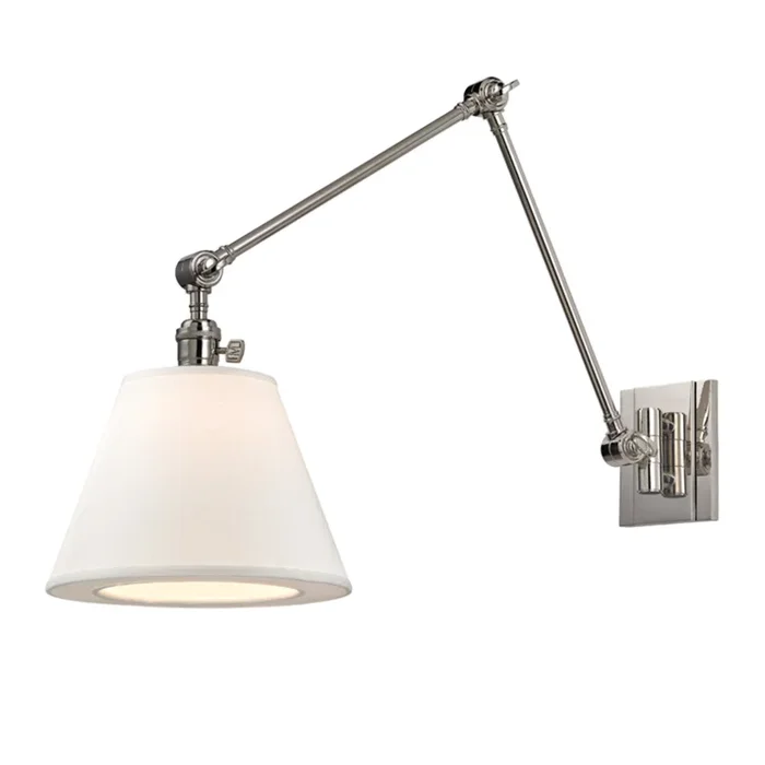 Hillsdale 1-Light Wall Sconce in Polished Nickel 10L x 10W x 12.75H6234-PN
