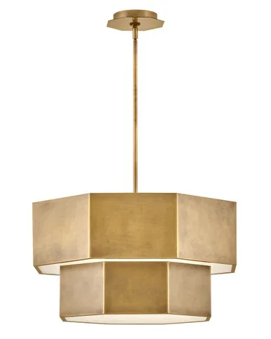 Hinkley Facet LED Convertible Chandelier in Heritage Brass – 46994HB