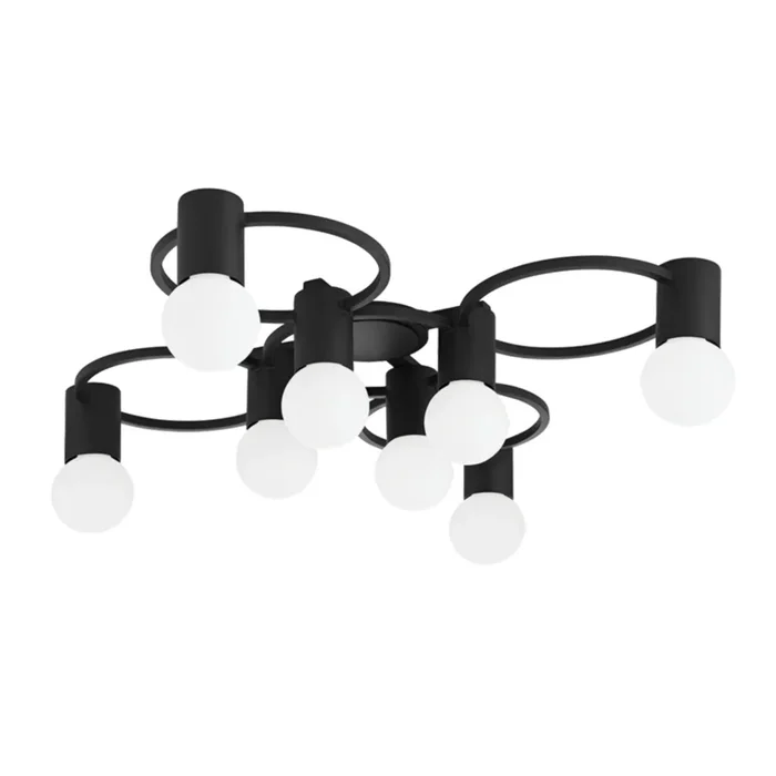 Hope 8-Light Semi Flush in Textured Black 11.5L x 28W x 28HH413608-TBK