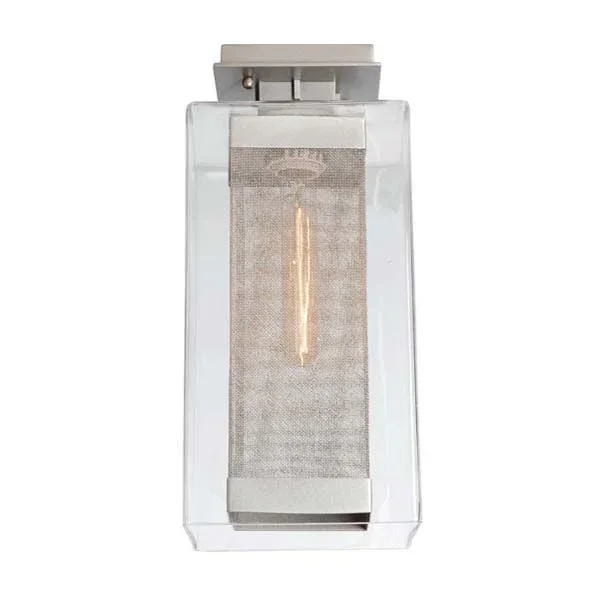 Hubbardton Forge 356850 Polaris Outdoor 1 Light Incandescent Semi-flush in Clear Glass