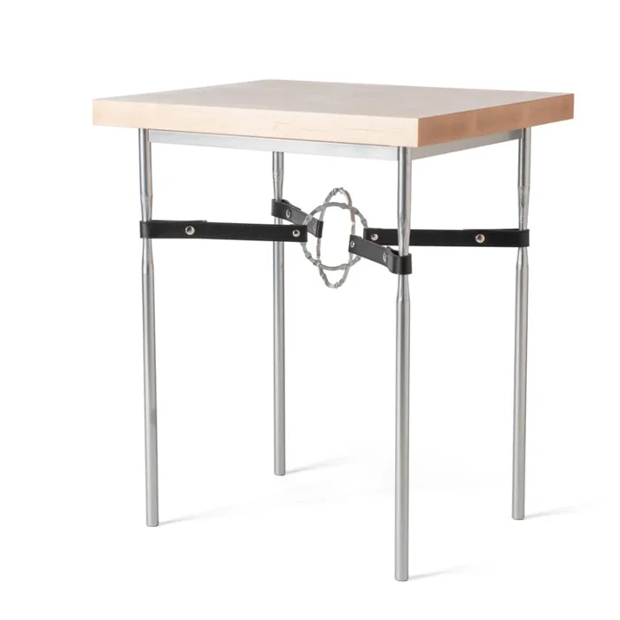 Hubbardton Forge 750114 Equus Wood Top Side Table – Natural Iron