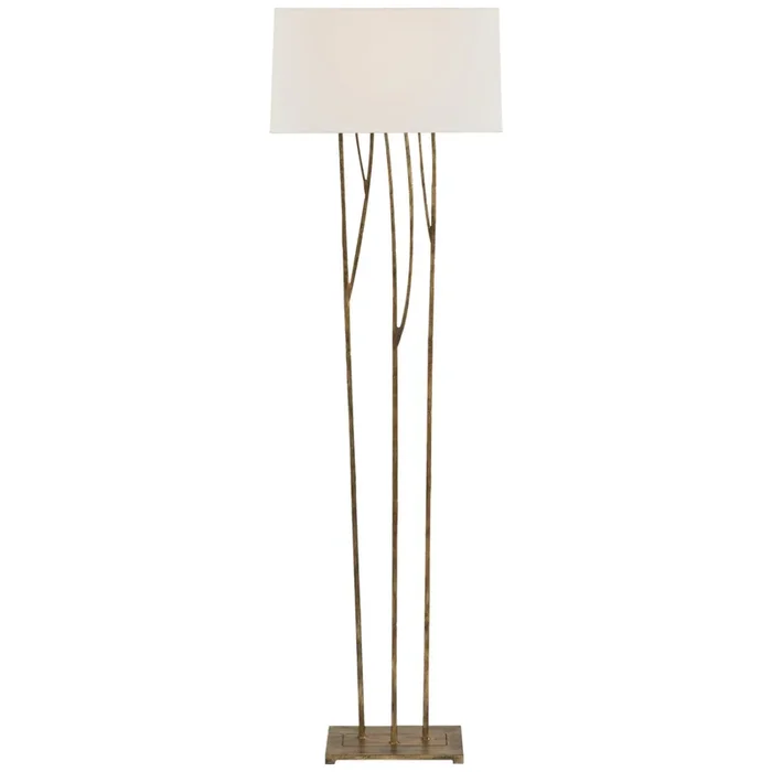 Ian K. Fowler Aspen Floor Lamp in Gilded Iron with Linen Shade W17.75″ x H59.5″S 1050GI-L