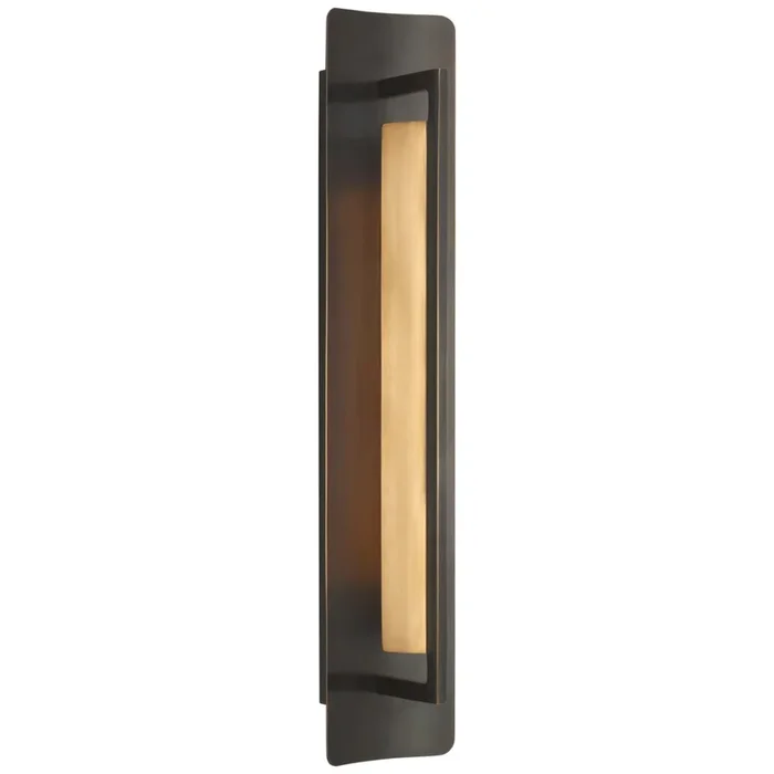 Ian K. Fowler Tristan 20″ Reflector Sconce in Bronze and Hand-Rubbed Antique Brass Wall Light W4″ x H20″IKF 2140BZ/HAB