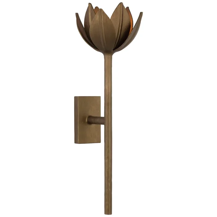 Julie Neill Alberto Medium Sconce in Antique Bronze Leaf Wall Light W5.5″ x H20.25″JN 2002ABL