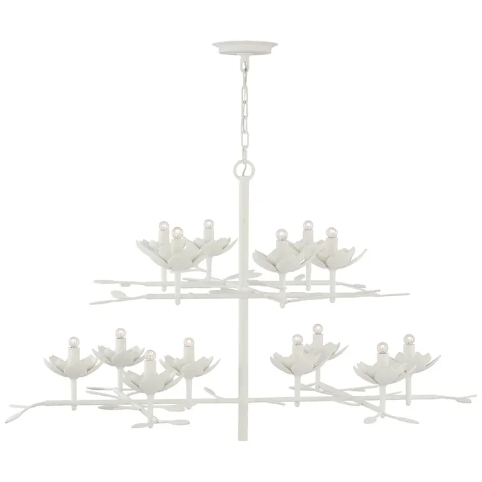 Julie Neill Clementine 53″ Tiered Chandelier in Plaster White Ceiling Light W52.75″ x H30″JN 5160PW
