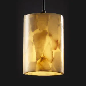 Justice Designs Alabaster Rocks One Light Pendant in Dark Bronze – ALR-8815-10-DBRZ