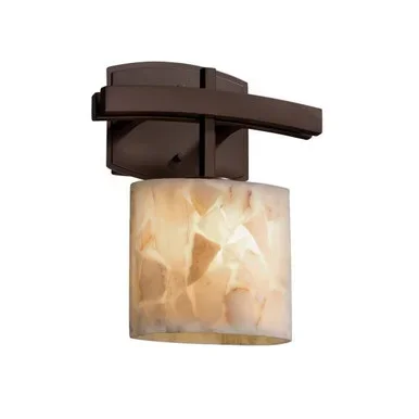 Justice Designs Alabaster Rocks One Light Wall Sconce in Dark Bronze – ALR-8597-30-DBRZ