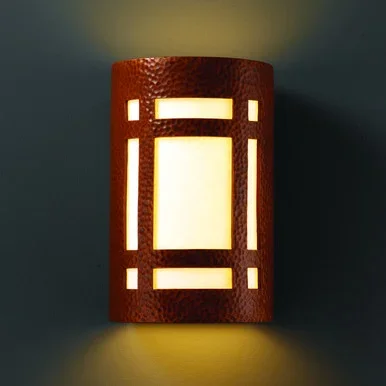 Justice Designs Ambiance Lantern in Hammered Copper – CER-7495W-HMCP