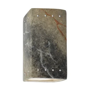Justice Designs Ambiance LED Lantern in Slate Marble – CER-0925W-STOS-LED1-1000