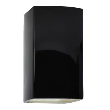Justice Designs Ambiance LED Wall Sconce in Gloss Black with Matte White internal – CER-5955W-BKMT
