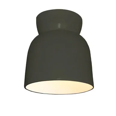 Justice Designs Radiance Collection One Light Flush-Mount in Pewter Green – CER-6190W-PWGN