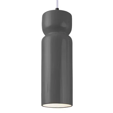 Justice Designs Radiance LED Pendant in Gloss Grey – CER-6510-GRY-MBLK-WTCD-LED1-700