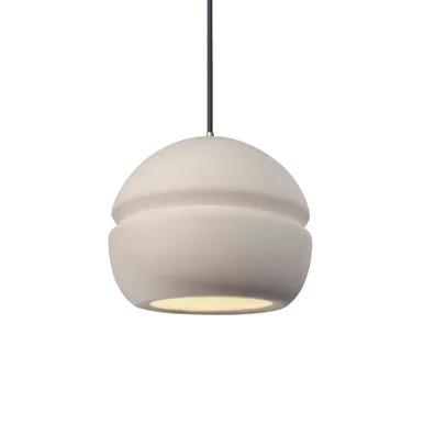 Justice Designs Radiance One Light Pendant in Bisque – CER-6410-BIS-ABRS-BKCD