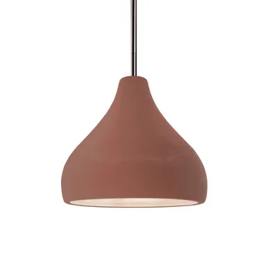 Justice Designs Radiance One Light Pendant in Canyon Clay – CER-6560-CLAY-NCKL-RIGID