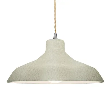 Justice Designs Radiance One Light Pendant in Celadon Green Crackle – CER-6265-CKC-NCKL-BEIG-TWST