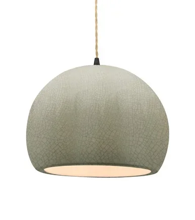 Justice Designs Radiance One Light Pendant in Celadon Green Crackle – CER-6535-CKC-MBLK-BEIG-TWST