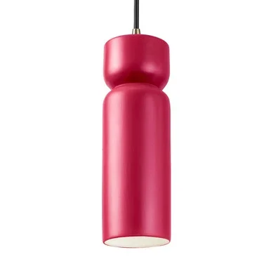 Justice Designs Radiance One Light Pendant in Cerise – CER-6510-CRSE-ABRS-BKCD