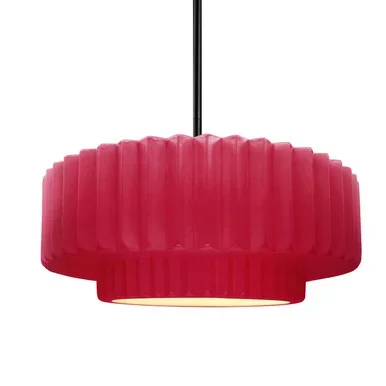 Justice Designs Radiance One Light Pendant in Cerise – CER-6553-CRSE-MBLK-RIGID