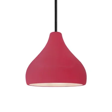 Justice Designs Radiance One Light Pendant in Cerise – CER-6560-CRSE-MBLK-RIGID