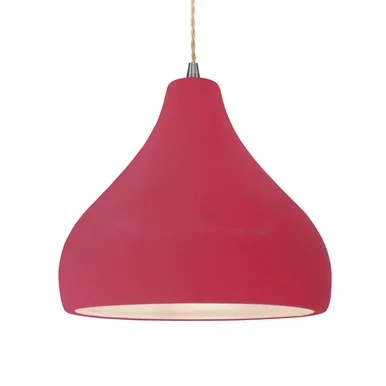Justice Designs Radiance One Light Pendant in Cerise – CER-6565-CRSE-NCKL-BEIG-TWST
