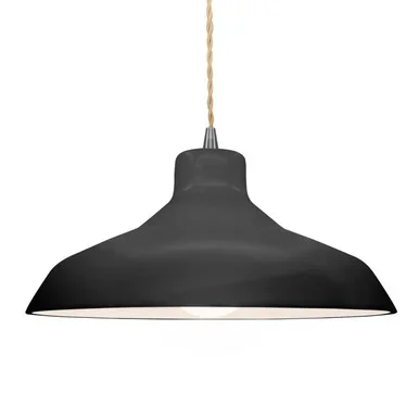 Justice Designs Radiance One Light Pendant in Gloss Black – CER-6265-BLK-NCKL-BEIG-TWST