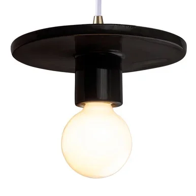Justice Designs Radiance One Light Pendant in Gloss Black – CER-6320-BLK-ABRS-WTCD