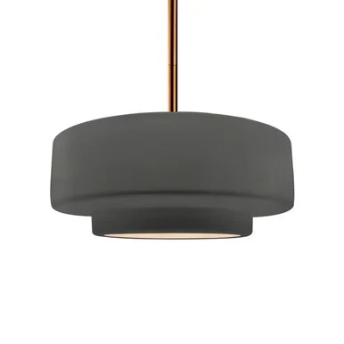 Justice Designs Radiance One Light Pendant in Gloss Grey – CER-6543-GRY-BRSS-RIGID