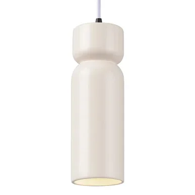 Justice Designs Radiance One Light Pendant in Matte White – CER-6510-MAT-MBLK-WTCD