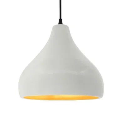 Justice Designs Radiance One Light Pendant in Matte White w/ Champagne Gold – CER-6565-MTGD-MBLK-BKCD