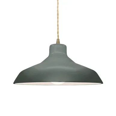 Justice Designs Radiance One Light Pendant in Pewter Green – CER-6263-PWGN-ABRS-BEIG-TWST
