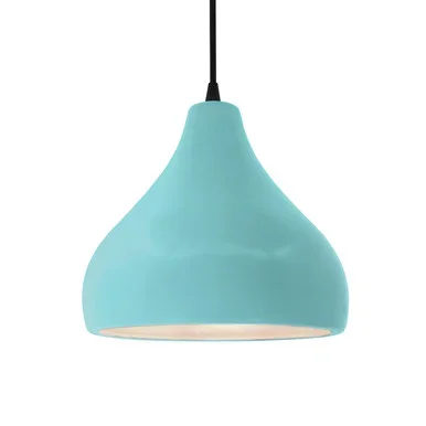 Justice Designs Radiance One Light Pendant in Reflecting Pool – CER-6563-RFPL-MBLK-BKCD