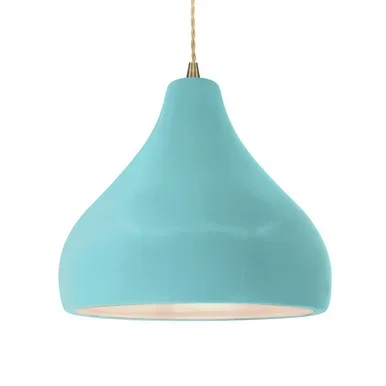 Justice Designs Radiance One Light Pendant in Reflecting Pool – CER-6565-RFPL-ABRS-BEIG-TWST