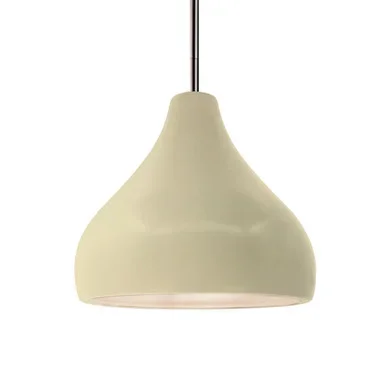 Justice Designs Radiance One Light Pendant in Vanilla (Gloss) – CER-6563-VAN-NCKL-RIGID