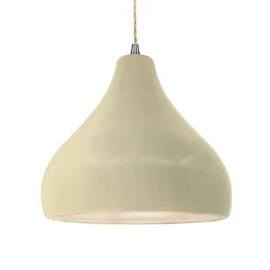 Justice Designs Radiance One Light Pendant in Vanilla (Gloss) – CER-6565-VAN-NCKL-BEIG-TWST