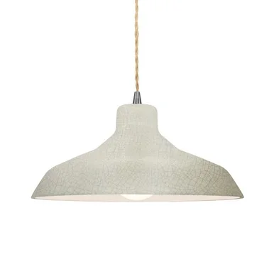 Justice Designs Radiance One Light Pendant in White Crackle – CER-6263-CRK-NCKL-BEIG-TWST