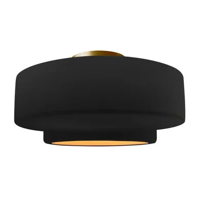 Justice Designs Radiance One Light Semi-Flush Mount in Carbon Matte Black w/ Champagne Gold – CER-6365-CBGD-BRSS