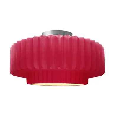 Justice Designs Radiance One Light Semi-Flush Mount in Cerise – CER-6375-CRSE-NCKL