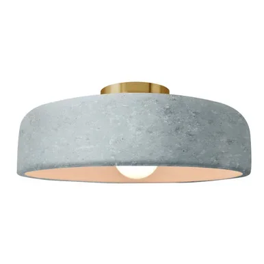 Justice Designs Radiance One Light Semi-Flush Mount in Concrete – CER-6345-CONC-BRSS