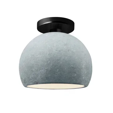 Justice Designs Radiance One Light Semi-Flush Mount in Concrete – CER-6350-CONC-MBLK