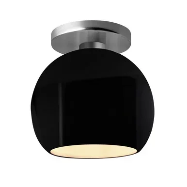 Justice Designs Radiance One Light Semi-Flush Mount in Gloss Black w/ Matte White – CER-6353-BKMT-NCKL