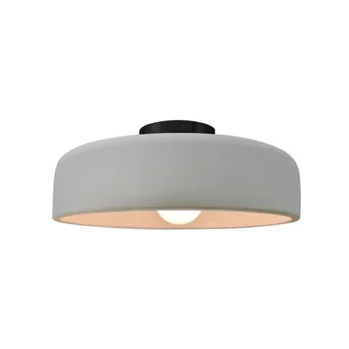 Justice Designs Radiance One Light Semi-Flush Mount in Matte White – CER-6343-MAT-MBLK