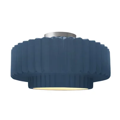 Justice Designs Radiance One Light Semi-Flush Mount in Midnight Sky – CER-6375-MID-NCKL