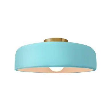 Justice Designs Radiance One Light Semi-Flush Mount in Reflecting Pool – CER-6343-RFPL-BRSS