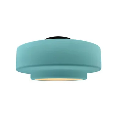 Justice Designs Radiance One Light Semi-Flush Mount in Reflecting Pool – CER-6363-RFPL-MBLK