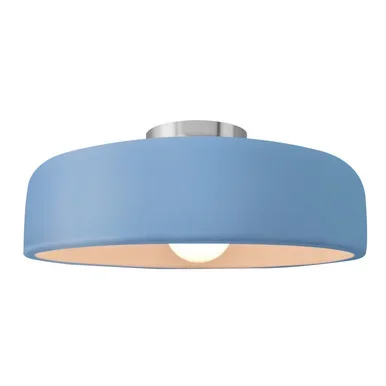 Justice Designs Radiance One Light Semi-Flush Mount in Sky Blue – CER-6345-SKBL-NCKL